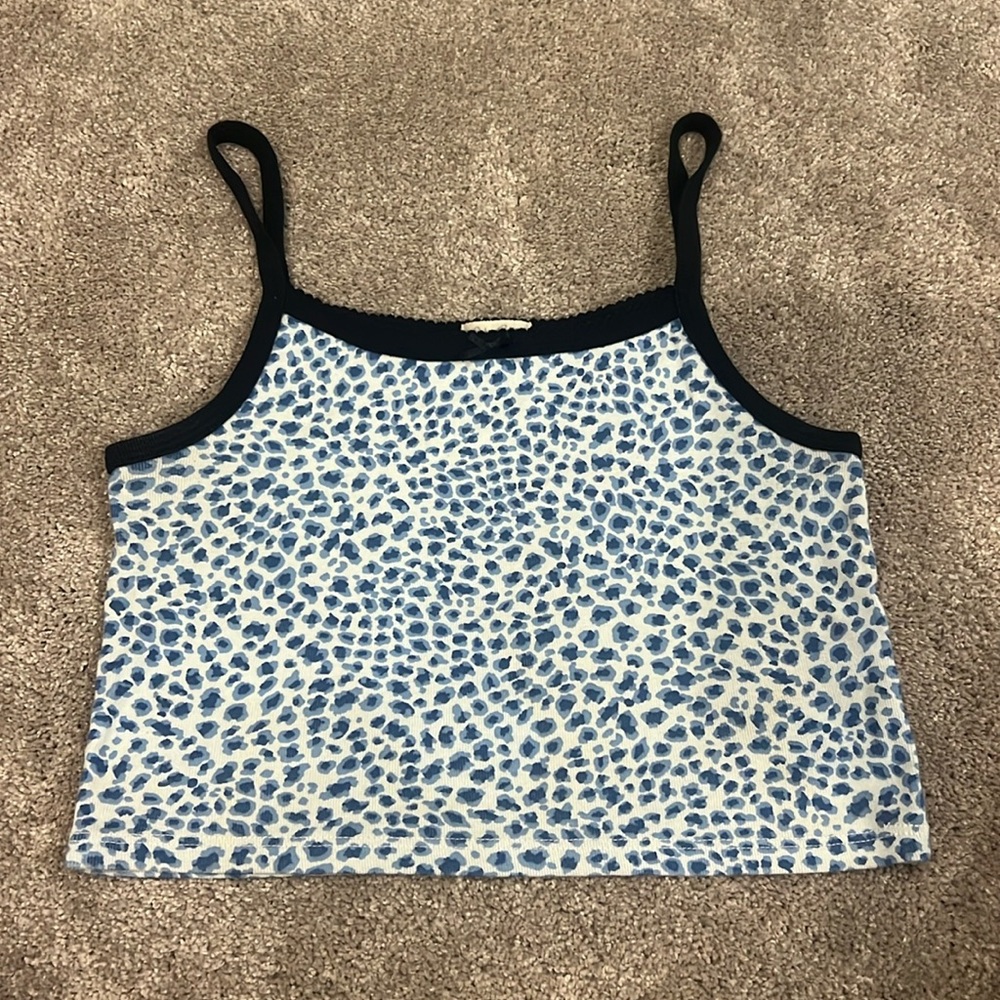 Brandy Melville/John Galt blue leopard print tank top
